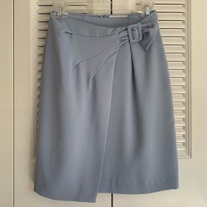 blue business midi skirt